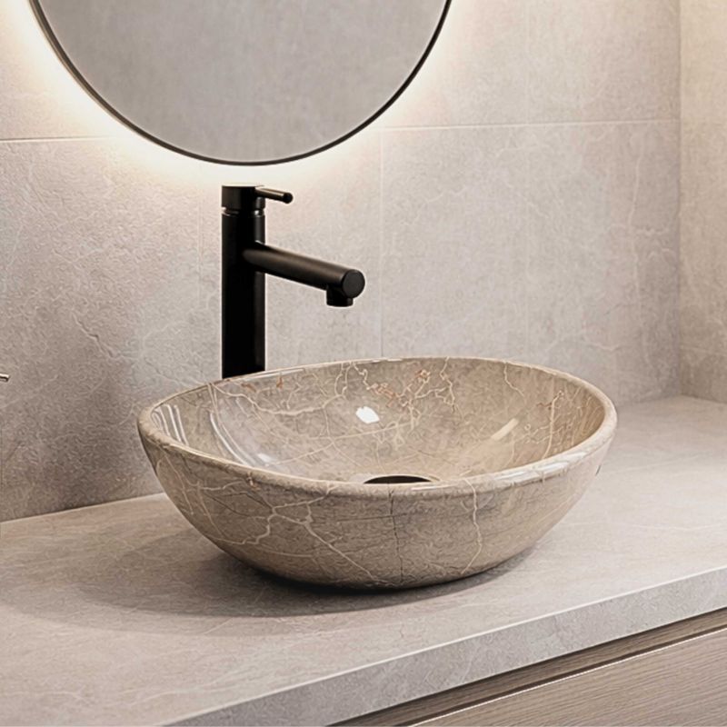 Umywalka nablatowa Estiva Eba Cashmere Marble 41,5 x 34 cm owalna kaszmirowa 1 szt.