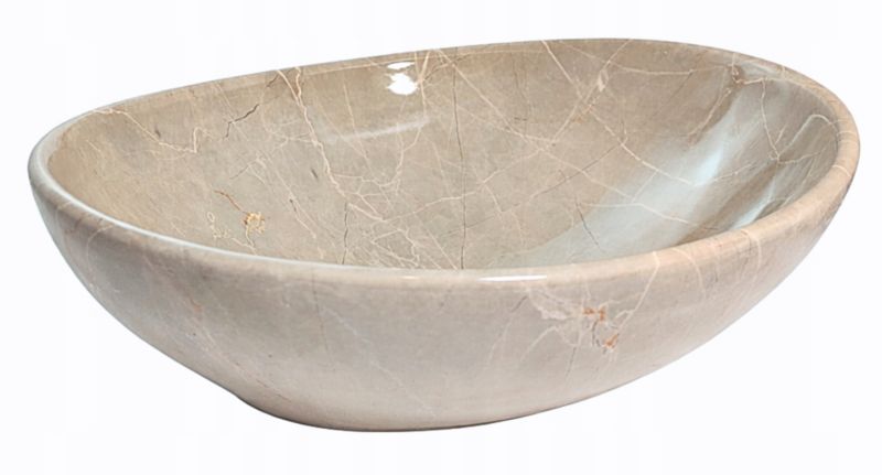 Umywalka nablatowa Estiva Eba Cashmere Marble 41,5 x 34 cm owalna kaszmirowa 1 szt.