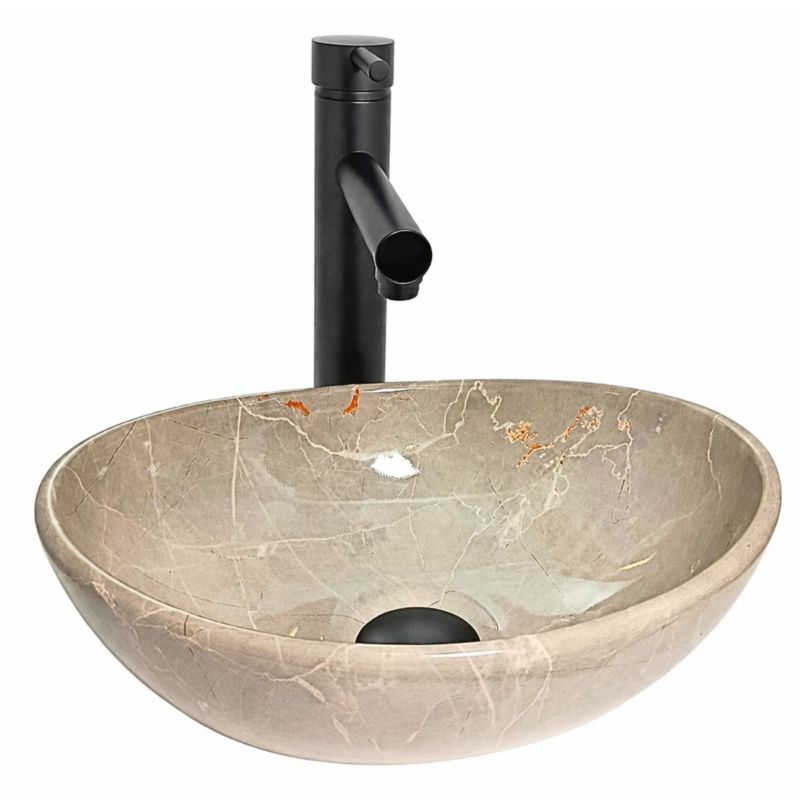 Umywalka nablatowa Estiva Eba Cashmere Marble 41,5 x 34 cm owalna kaszmirowa 1 szt.