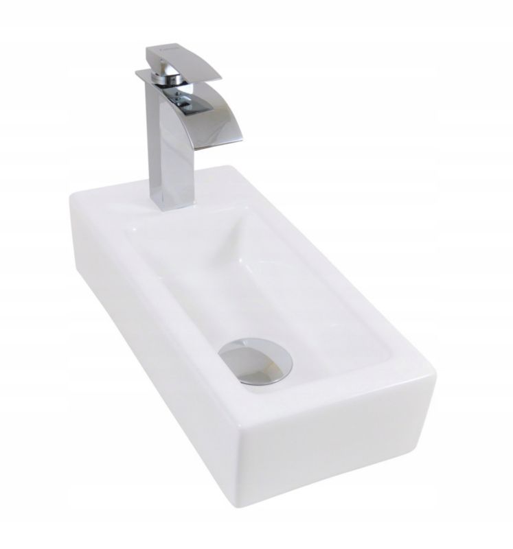 Umywalka nablatowa Estiva NAJRA Prawa biała 36,5x18,5x9 cm 1 szt.