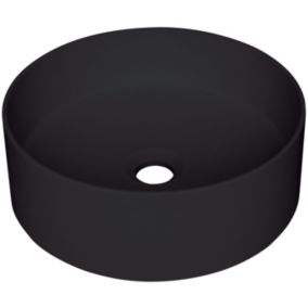 Umywalka nablatowa granitowa Deate SILIA owalna d36 cm wykończenie nero 1 szt.