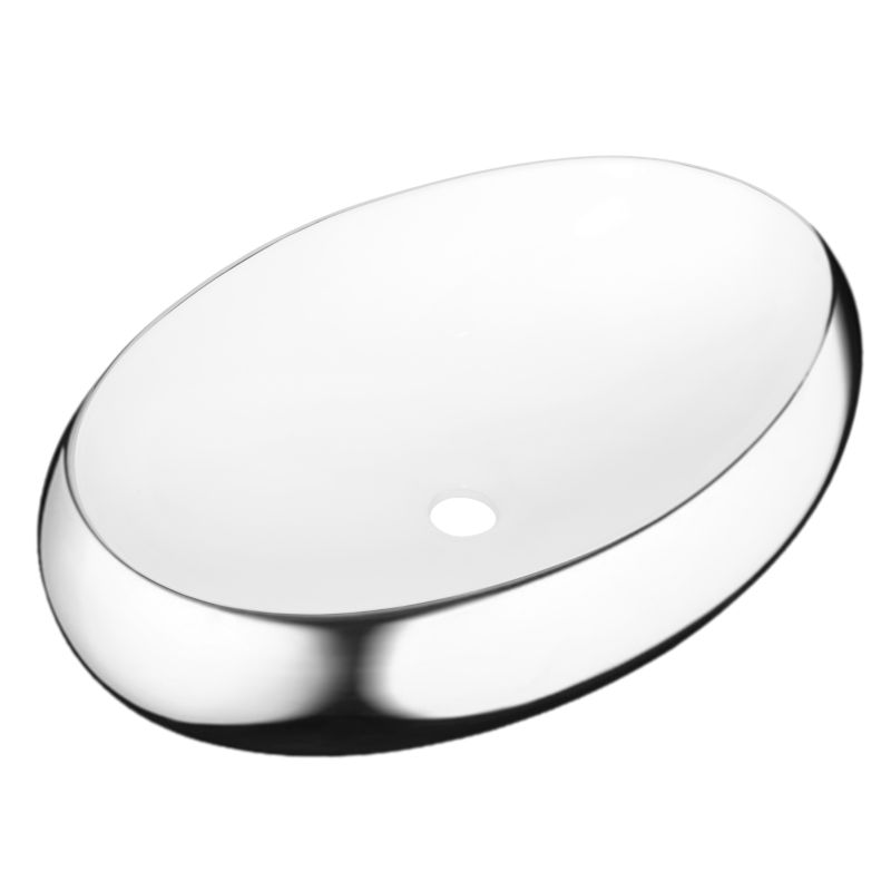Umywalka nablatowa Invena Febe 59 cm owalna biały / chrom 1 szt.