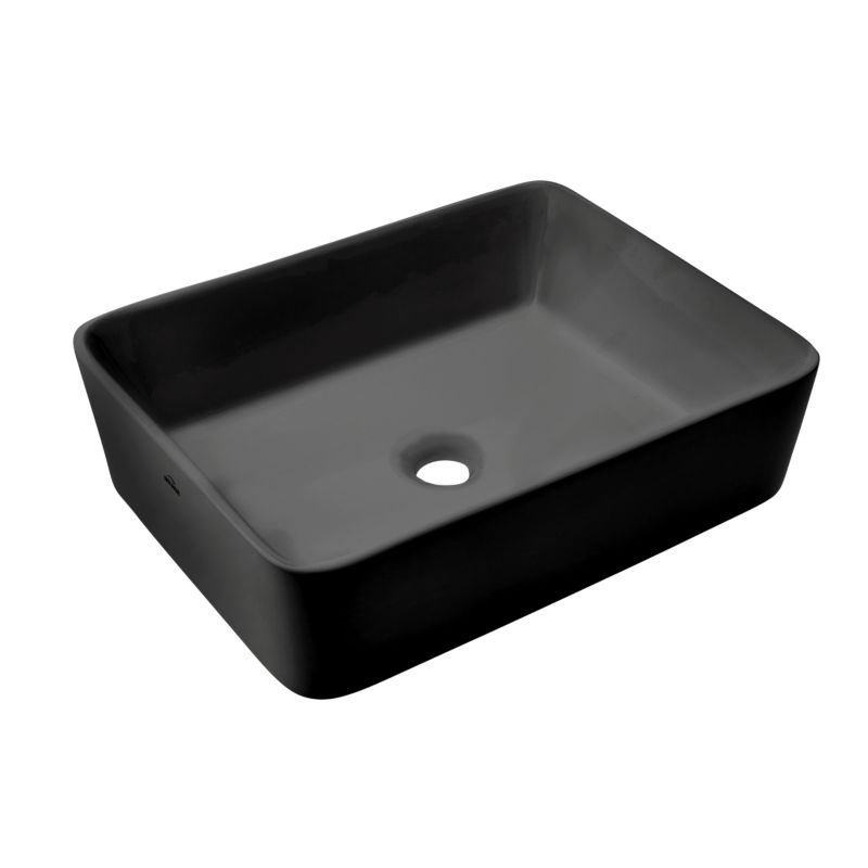 Umywalka nablatowa Invena Nyks 48,5 cm, prostokątna, czarny półmat 1 szt.