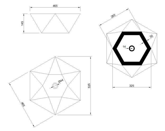 Umywalka nablatowa Invena Tilos 54 cm, geometryczna 1 szt.