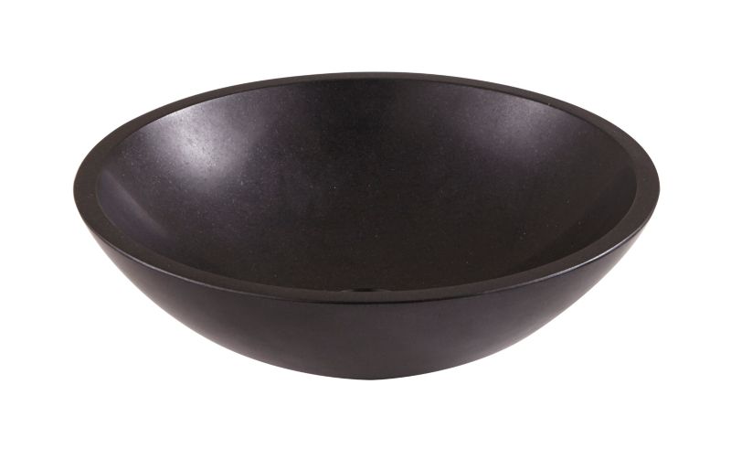 GoodHome Tumen kamenné umyvadlo na desku, průměr. 38 cm černá.