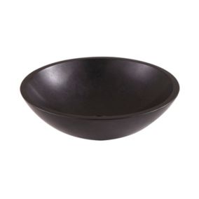 Umywalka nablatowa kamienna GoodHome Tumen śr. 38 cm czarna