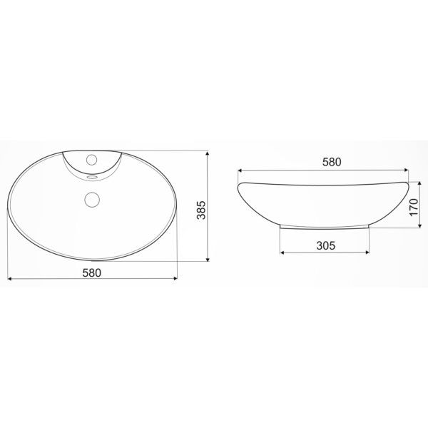 Umywalka nablatowa Kerra KR-139 MARBLE marmur czarno złoty 1 szt.