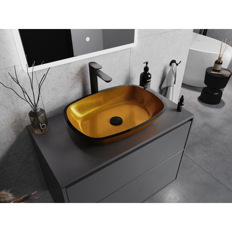 Umywalka nablatowa Mexen Araks złota 54x39 cm  24155450 1 szt.