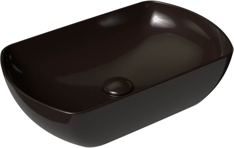 Umywalka nablatowa Ravak Ceramik Slim O 50 cm czarna
