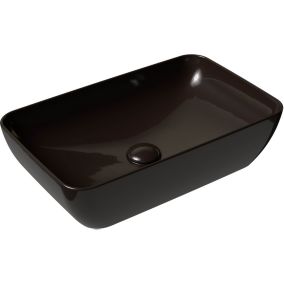 Umywalka nablatowa Ravak Ceramik Slim R 50 cm czarna