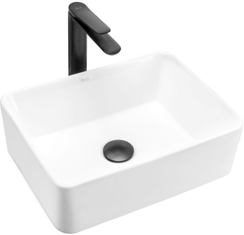 Umywalka Nablatowa Rea Anita Mini Prostokątny Biały 41X31X13,5Cm 1 Szt