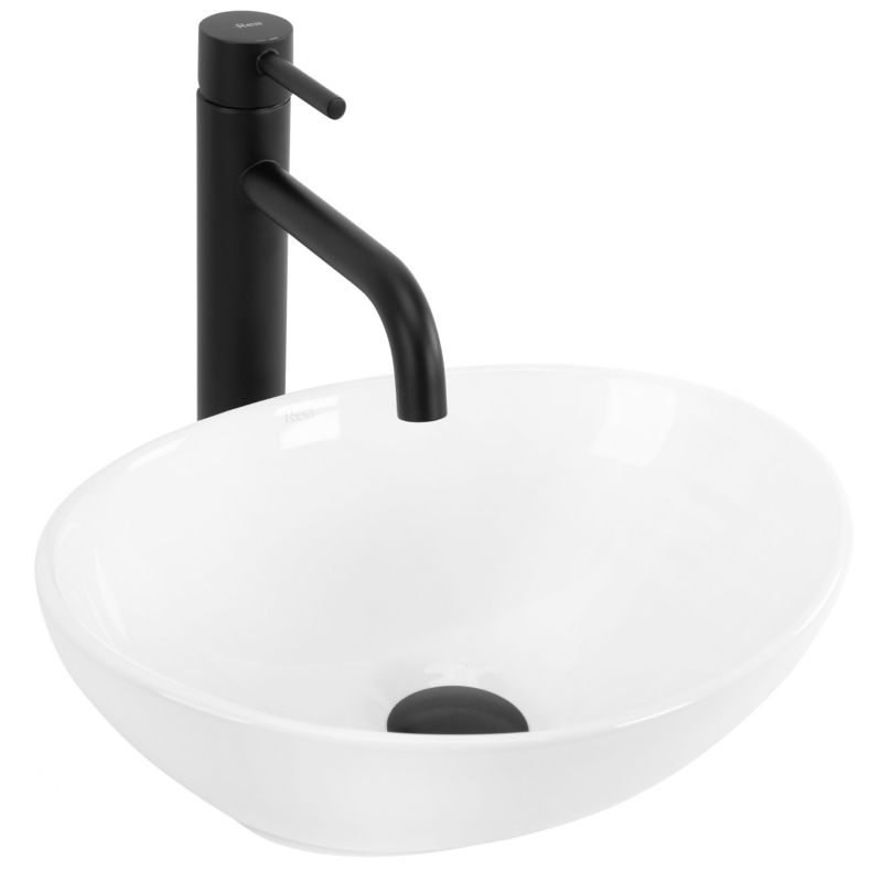 Umywalka Nablatowa Rea Sofia Mini Owalna Biały 35X27X13Cm 1 Szt
