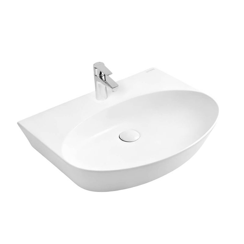 Umywalka Oltens Luma 59,5 x 44 cm ścienna owalna SmartClean biała 1 szt.