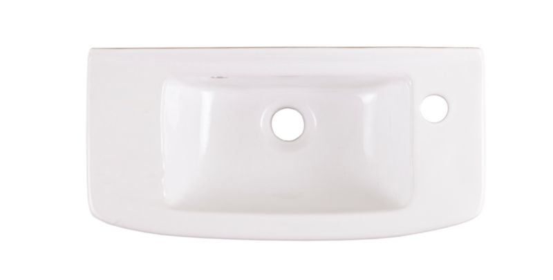 Umywalka ścienna ceramiczna GoodHome Musi 51,5 x 24,8 cm z otworem na armaturę biała