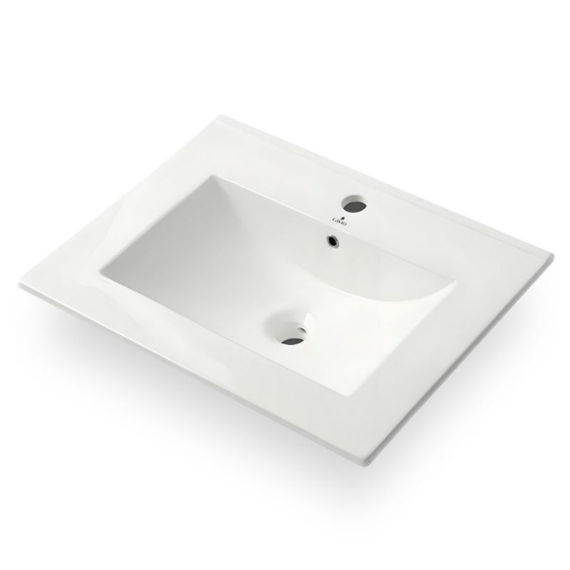 Umywalka wpuszczana w blat AKORD prostokątna NORDIS ceramiczna 61 cm Biała 1 szt.