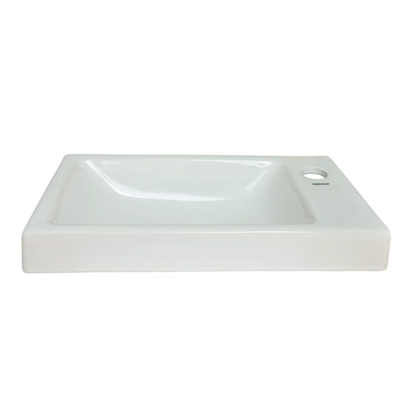 Umywalka wpuszczana w blat Kerra Rimini wersja prawa ceramiczna z otworem na baterię  1 szt.