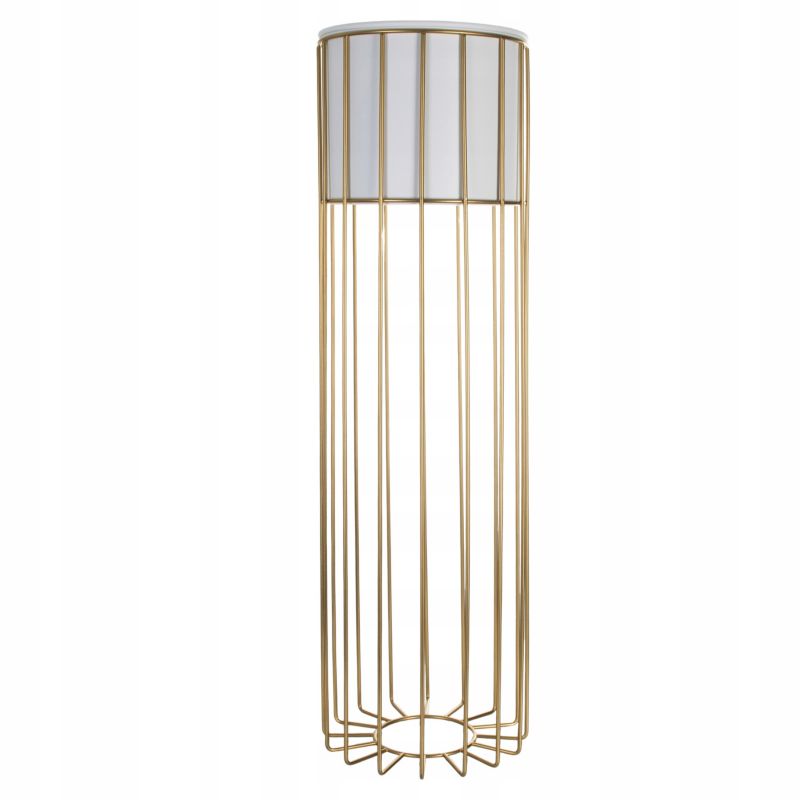 Urokliwe Wnętrza Kwietnik Stojący Metalowy Biało Złoty Stojak Loft Druciany 70Cm - 1 szt.