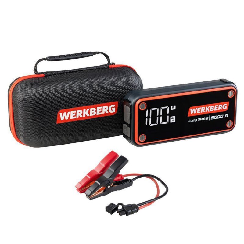 Urządzenie rozruchowe Booster WERKBERG Jump Starter Powerbank 3000A/6000A 36000mAh kolor czarny 1szt.