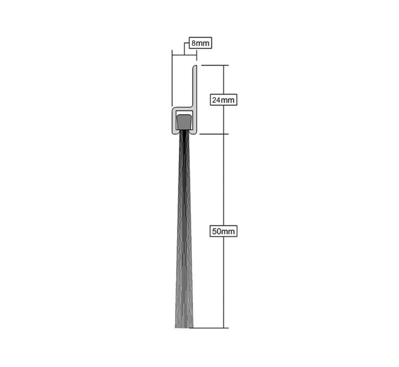 Uszczelka aluminiowa Diall szczotkowa 2,5 m 25 mm aluminium