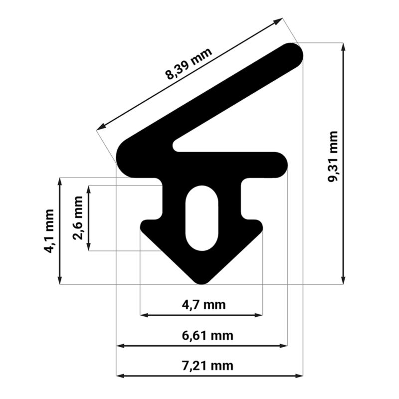 Uszczelka do okien KYCT EPDM WS015 50 m czarna 1 szt