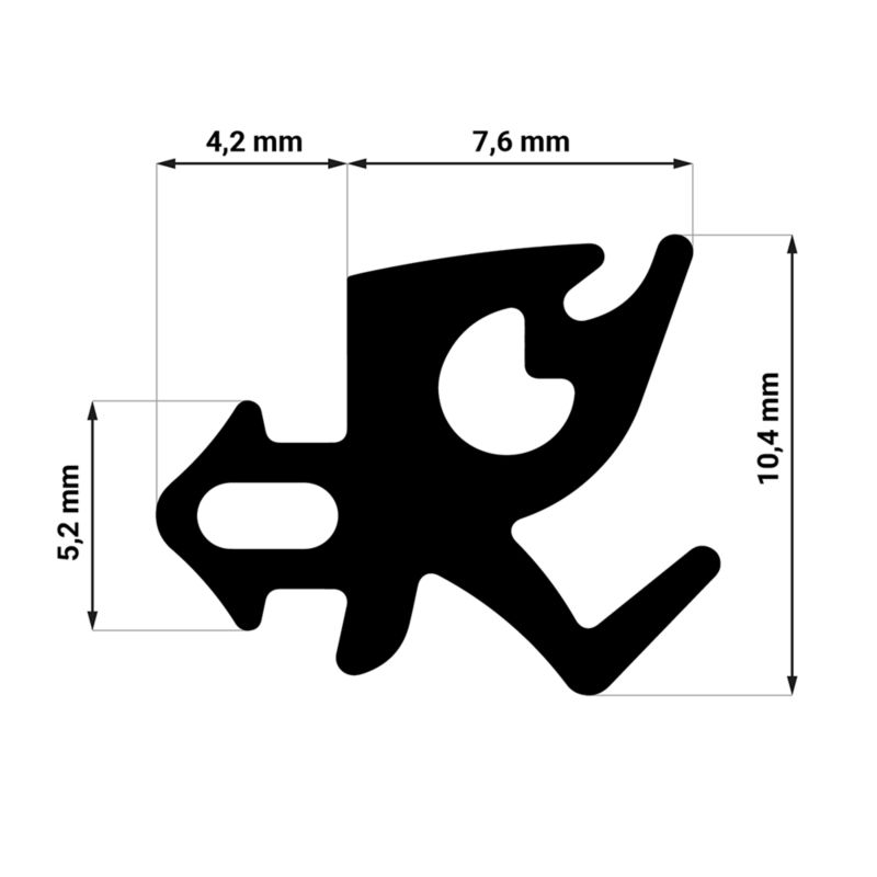 Uszczelka do okien KYCT EPDM WS019 5 m czarna 1 szt
