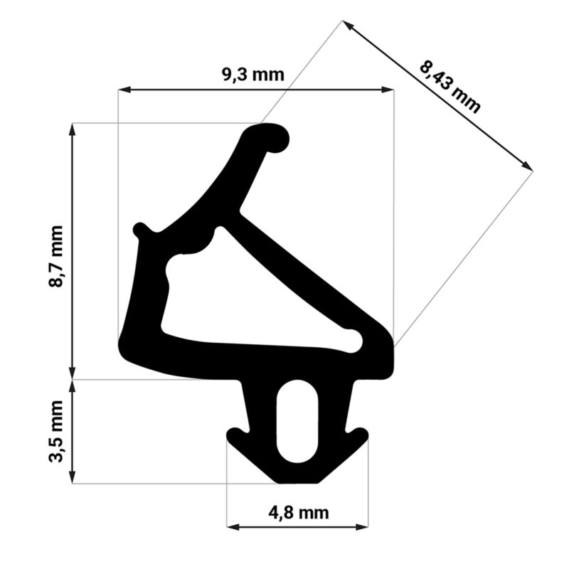 Uszczelka do okien KYCT EPDM WS026 50 m czarna 1 szt