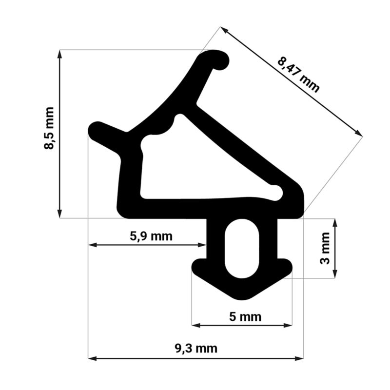 Uszczelka do okien KYCT EPDM WS029 20 m czarna 1 szt