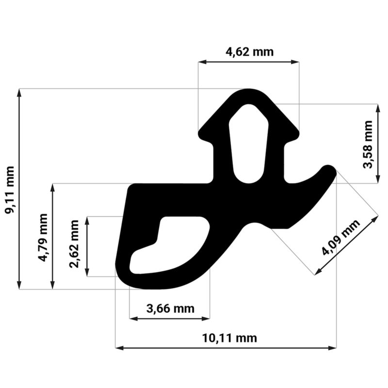 Uszczelka do okien KYCT EPDM WS031 20 m czarna 1 szt