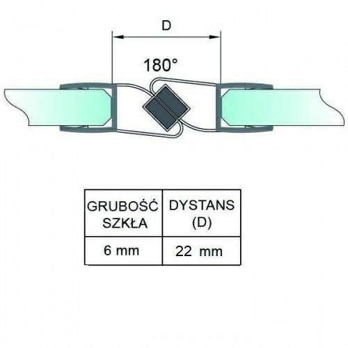 Uszczelka magnetyczna do kabiny prysznicowej Hakner do szkła 6mm długość 2200mm transparentna - 1 par.