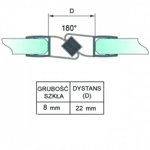 Uszczelka magnetyczna do kabiny prysznicowej Hakner do szkła 8mm długość 2200mm transparentna - 1 par.