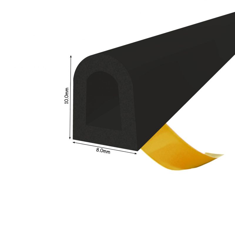 Uszczelka samoprzylepna KYCT EPDM do okien i drzwi D 8x10 mm 30 m czarna 1 szt