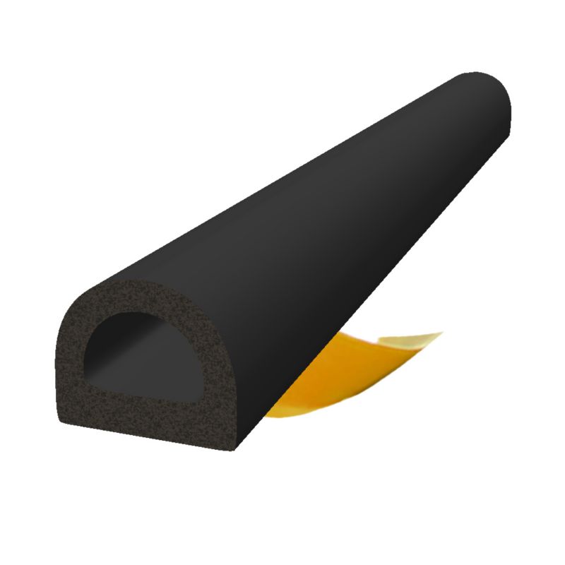Uszczelka samoprzylepna KYCT EPDM do okien i drzwi D 9x7,5 mm 10 m czarna 1 szt