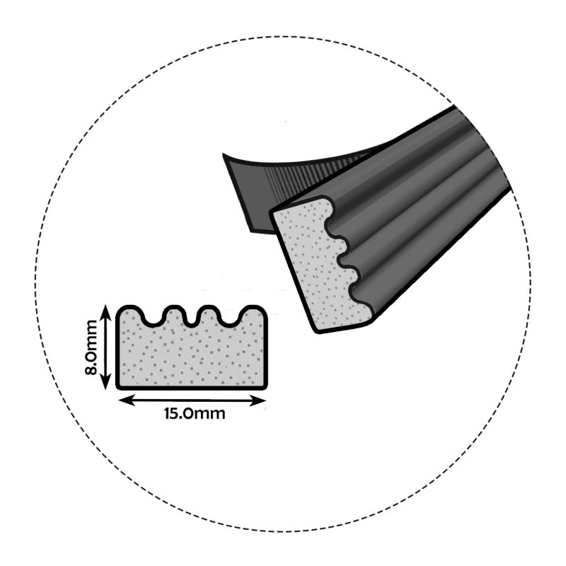 Uszczelka samoprzylepna KYCT EPDM do okien i drzwi E 15x8 mm 50 m biała 1 szt