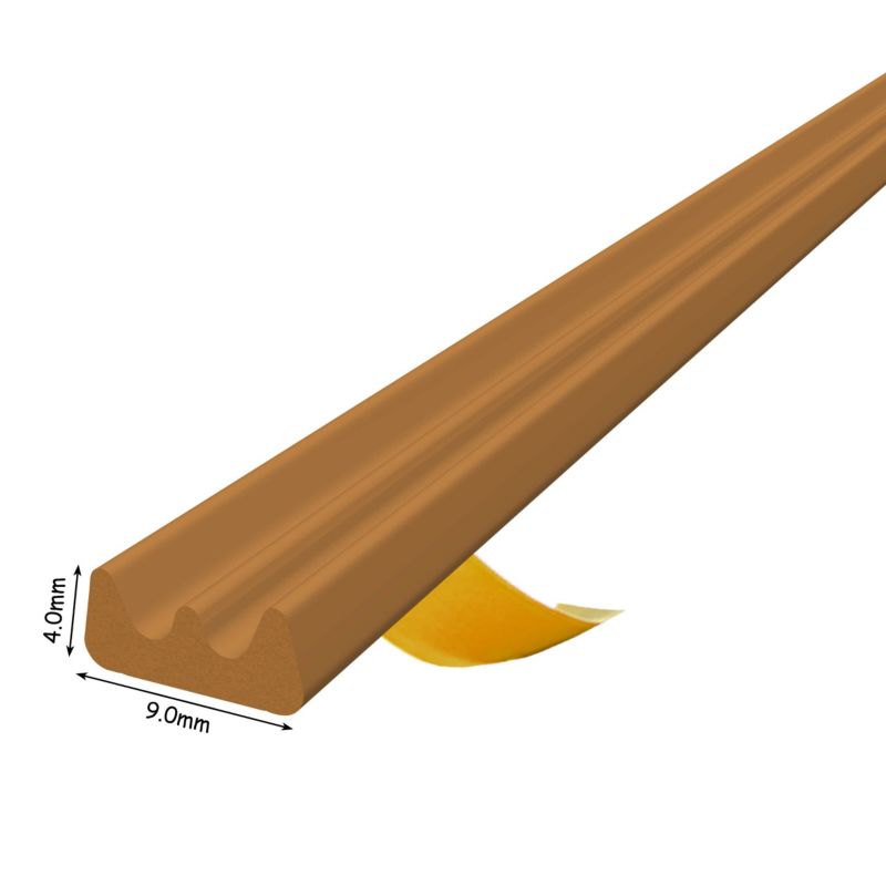 Uszczelka samoprzylepna KYCT EPDM do okien i drzwi E 9x4 mm 20 m brązowa 1 szt