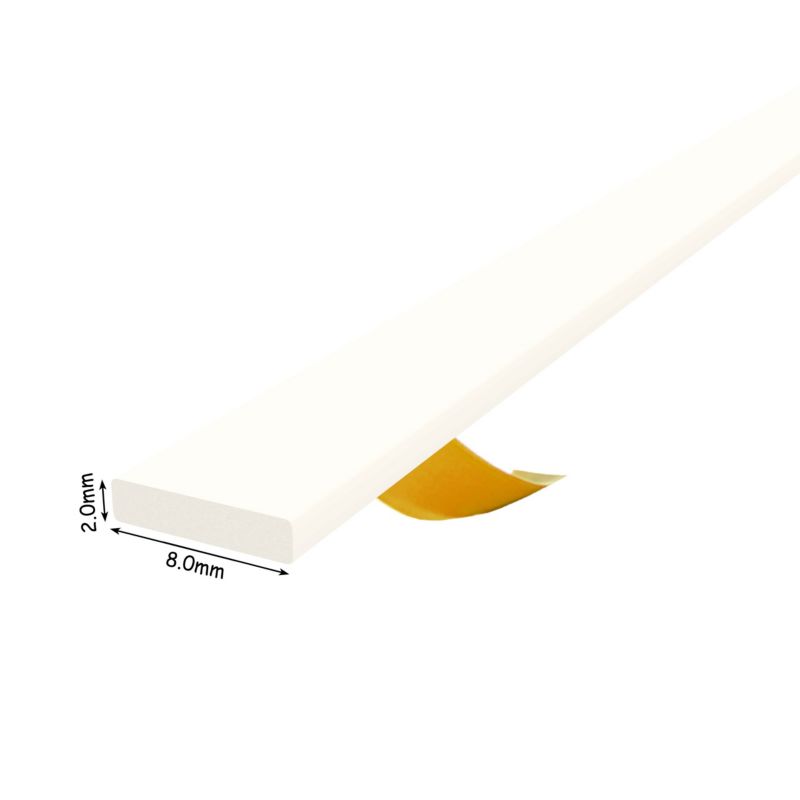 Uszczelka samoprzylepna KYCT EPDM do okien i drzwi I 8x2 mm 5 m biała 1 szt