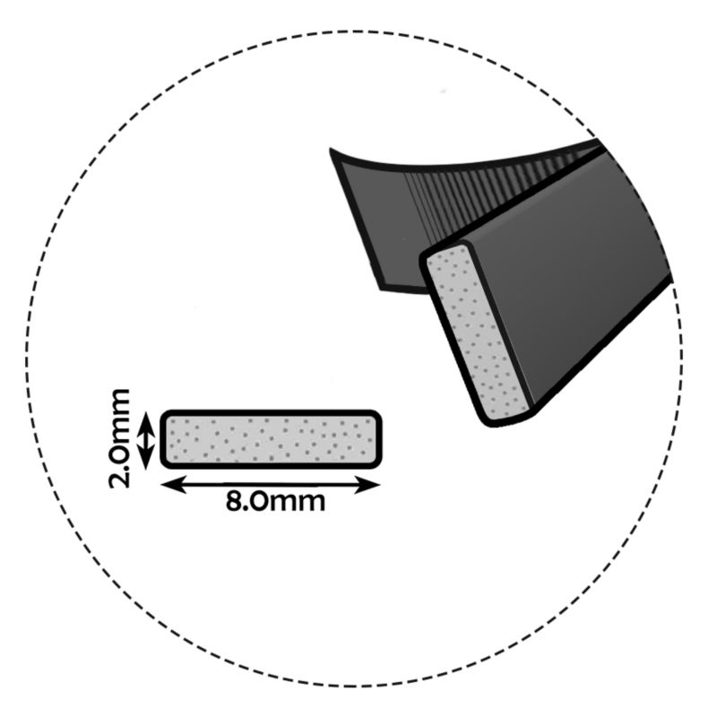 Uszczelka samoprzylepna KYCT EPDM do okien i drzwi I 8x2 mm 5 m biała 1 szt