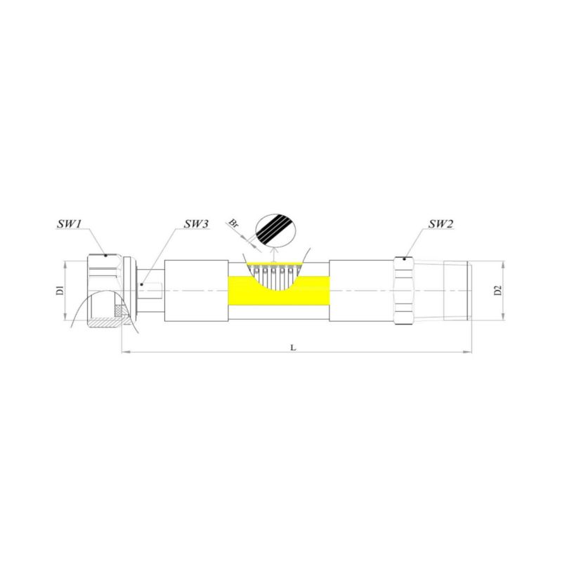 Wąż do Gazu Elastyczny Przewód Gazowy GW/GZ 1/2" x 1/2" 150 cm INVENA 1 szt.