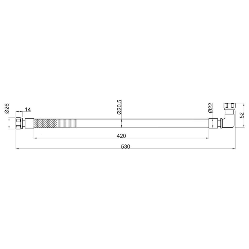 Wąż do Gazu Elastyczny Przewód Gazowy GW/GZ 1/2" x 1/2" 150 cm INVENA 1 szt.