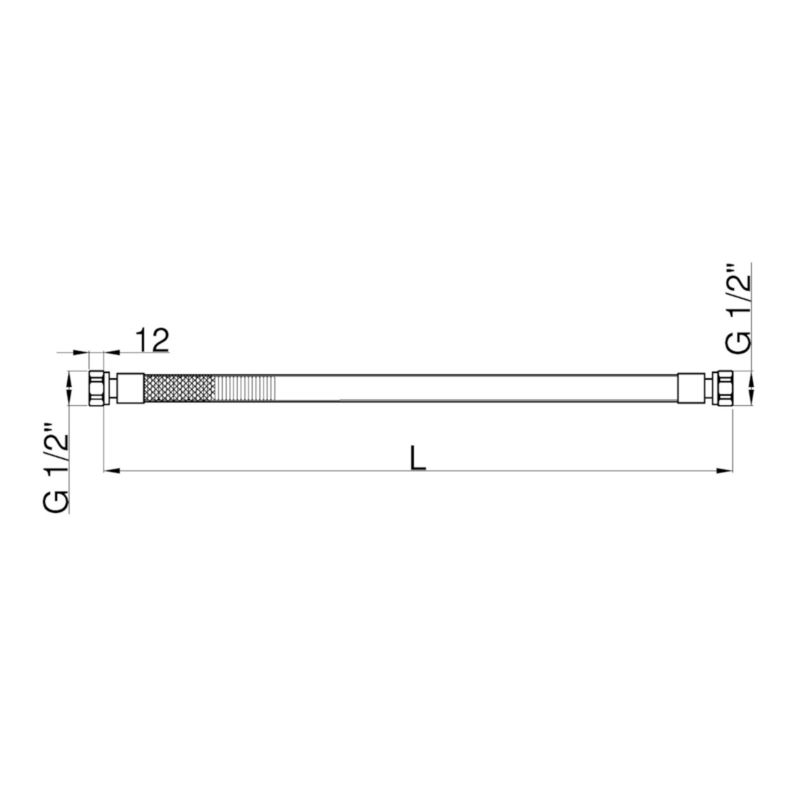 Wąż do Gazu Elastyczny Przewód Gazowy INVENA GW/GW 1/2" x 1/2" 100 cm 1 szt.
