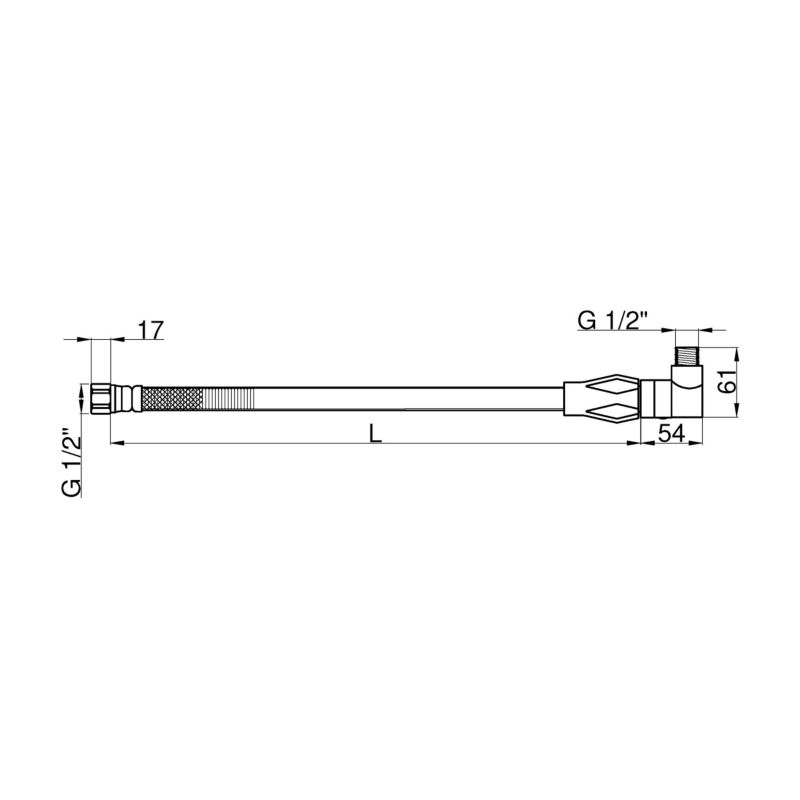 Wąż do Gazu Elastyczny Przewód Gazowy INVENA GW/GZ 1/2" x 1/2" 150 cm 1 szt.