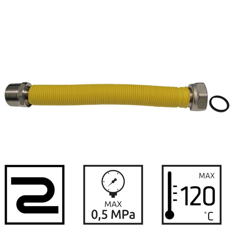 Wąż do Gazu Elastyczny Przewód Gazowy INVENA GW/GZ 3/4" x 3/4" 20 - 40 cm 1 szt.