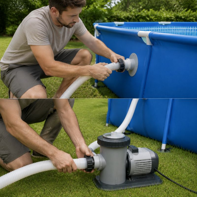 Wąż do pompy basenowej 150cm COIL z nakrętkami i uszczeklami do pompy Bestway Intex 38mm 1 szt.