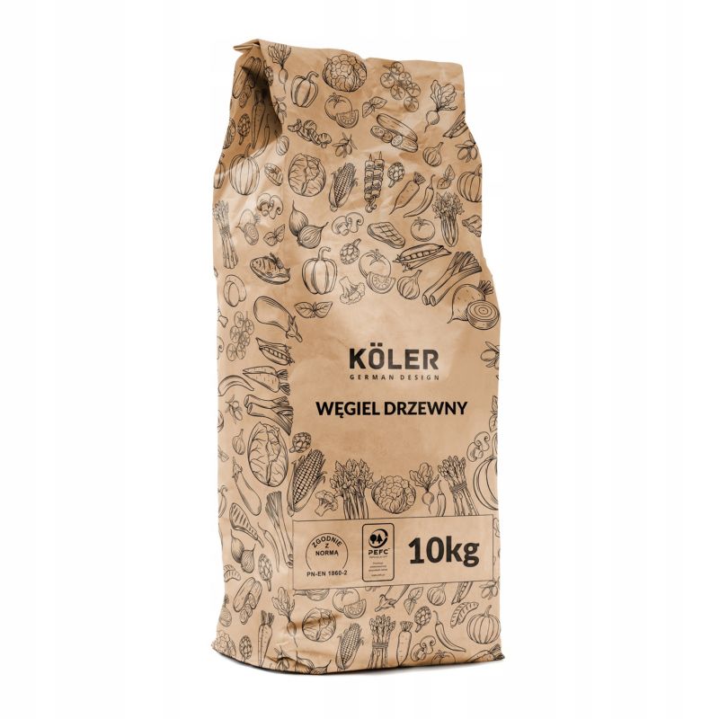 Węgiel drzewny KOLER do grillowania 10kg GRUBE KAWAŁKI gastronomiczny 1 szt.