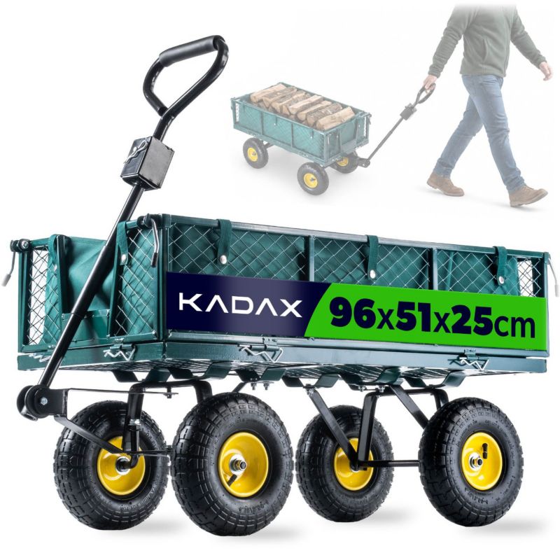 Wózek KADAX Ogrodowy Taczka Transportowy Plażowy Przyczepka 300kg Z Plandeką Duży 1szt.