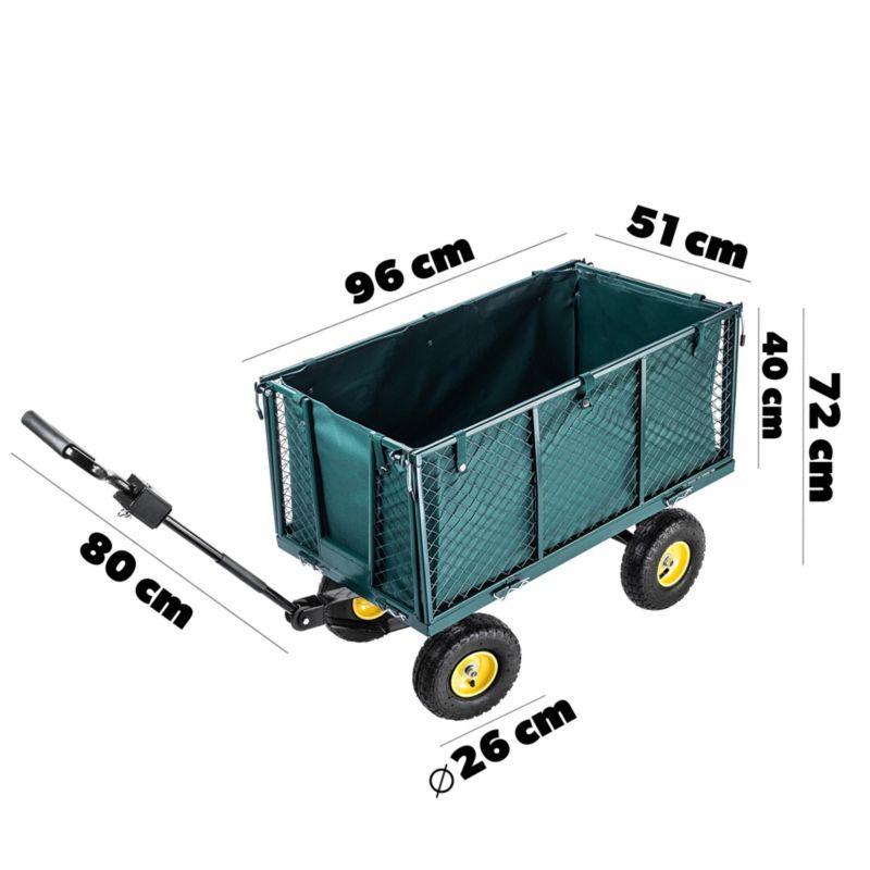 Wózek KADAX Ogrodowy Transportowy Przyczepka 450kg 1szt.