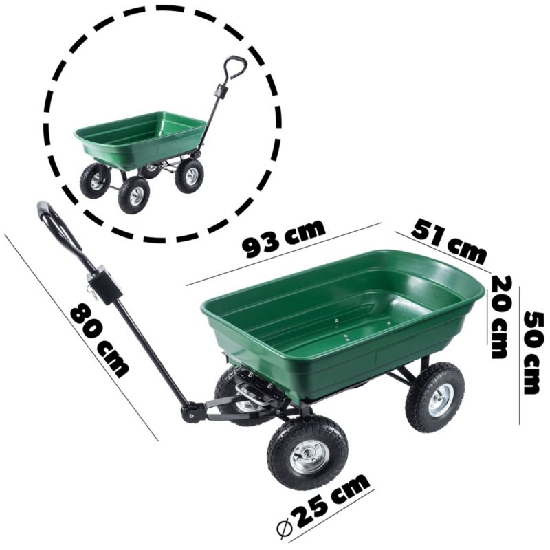 Wózek KADAX Taczka Ogrodowy Transportowy Wywrotka 300kg mocna Taczki Przyczepka 1szt.