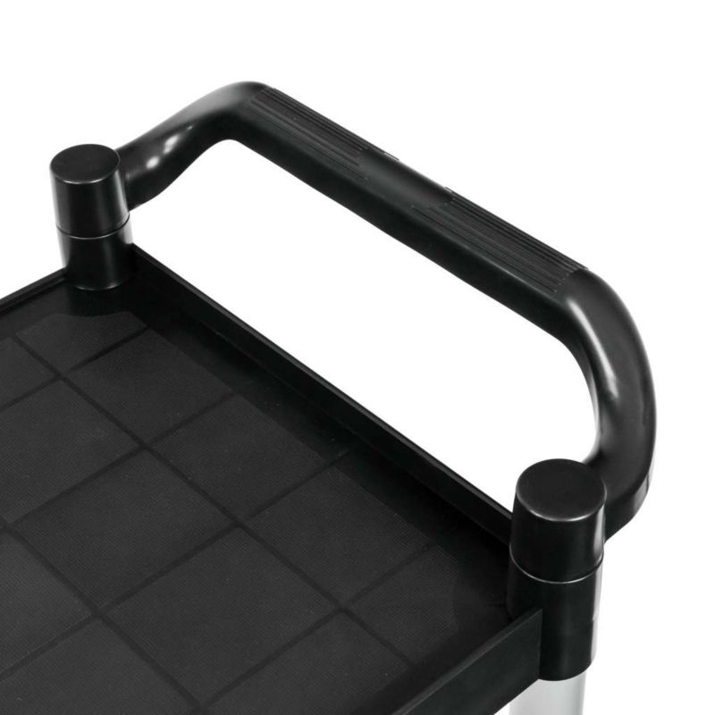 Wózek kelnerski cateringowy Mega-M do serwowania z tworzywa na kółkach 2 półki 80x40x95 cm czarny 1szt.