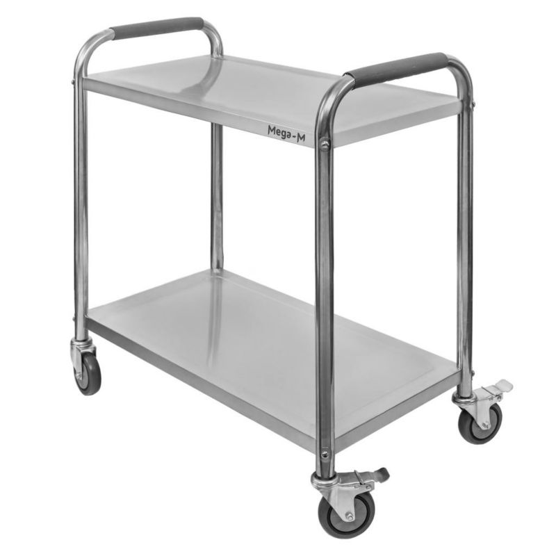 Wózek kelnerski cateringowy ze stali nierdzewnej Mega-M Standard 2-półkowy 85x45x90 cm 1szt.