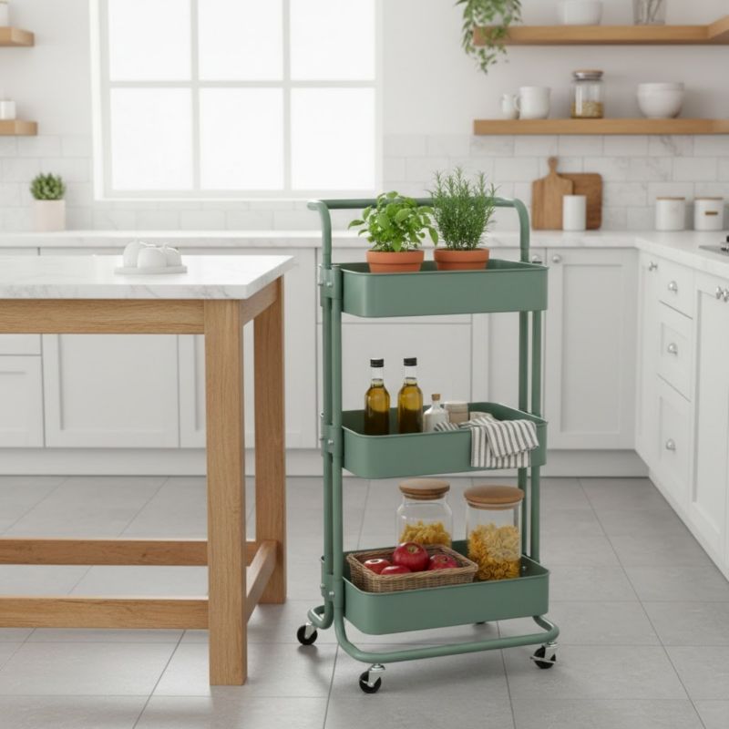 Wózek mobilny Trolley 5five Simply Smart zielony metalowy 86x45x36,5 cm 1 szt.