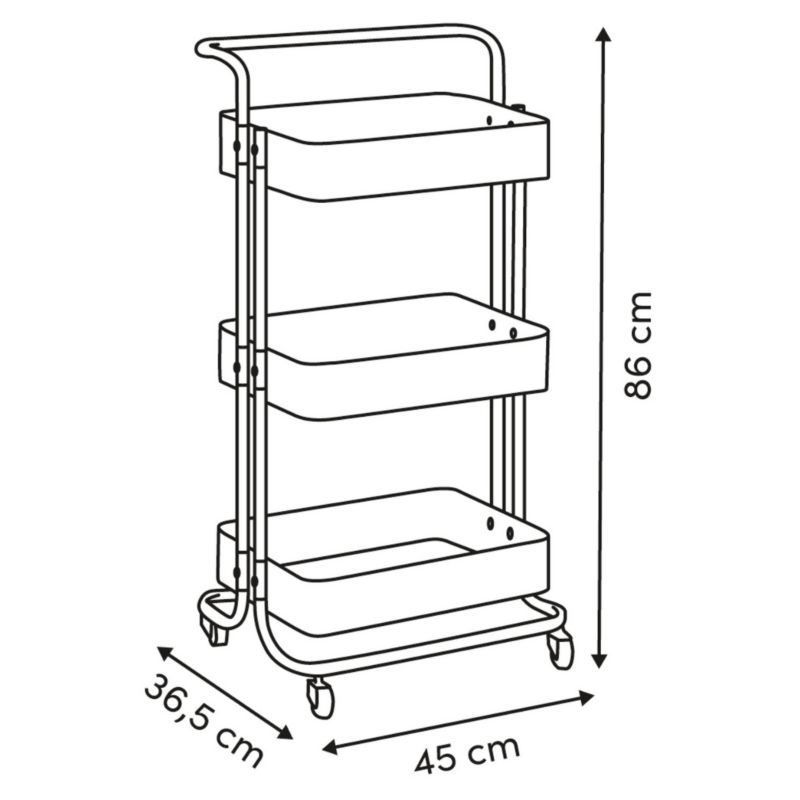 Wózek mobilny Trolley 5five Simply Smart zielony metalowy 86x45x36,5 cm 1 szt.